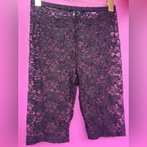 Black Lace Biker Shorts